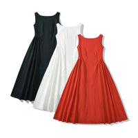 Coretta | Women's Crew Neck Flowing Elegant Maxi Dress
