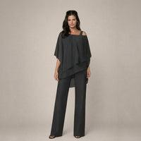 Coretta | Women's Off-Shoulder Summer Two-Piece Set in Black