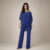 Coretta | Women's Off-Shoulder Summer Two-Piece Set in Blue