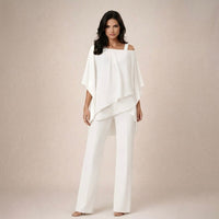 Coretta | Women's Off-Shoulder Summer Two-Piece Set in White