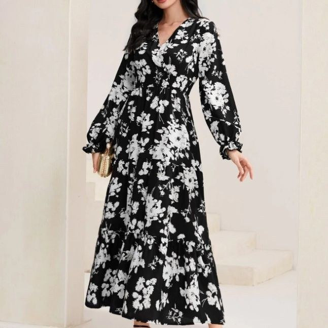 Corinne | Women's V-Neck Floral Elegant Maxi Dress