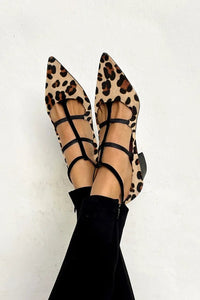 Corinne | Women's Strappy Detail Mary Jane Shoes in Khaki