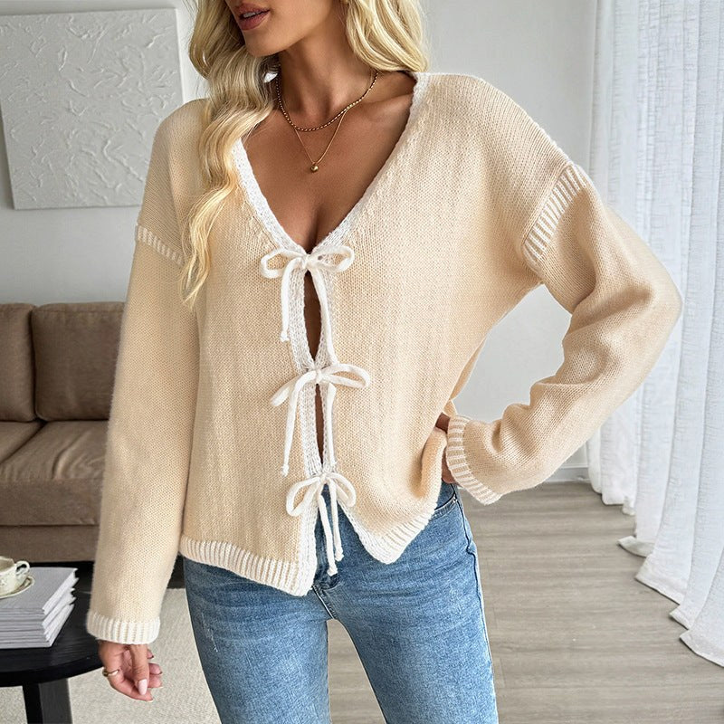 Cornelia | Women's Knit Cardigan in Khaki