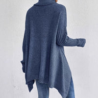 Crystal | Women's Oversized Turtleneck Longline Knit Sweater