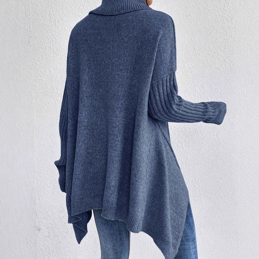 Crystal | Women's Oversized Turtleneck Longline Knit Sweater