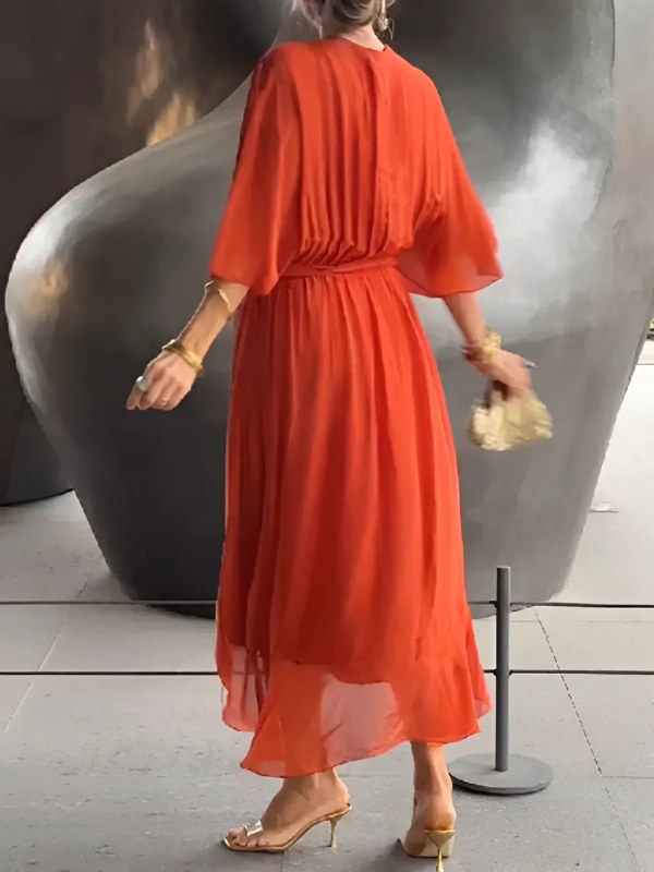 Cynara | Women's V-Neck Maxi Tie Waist Dress