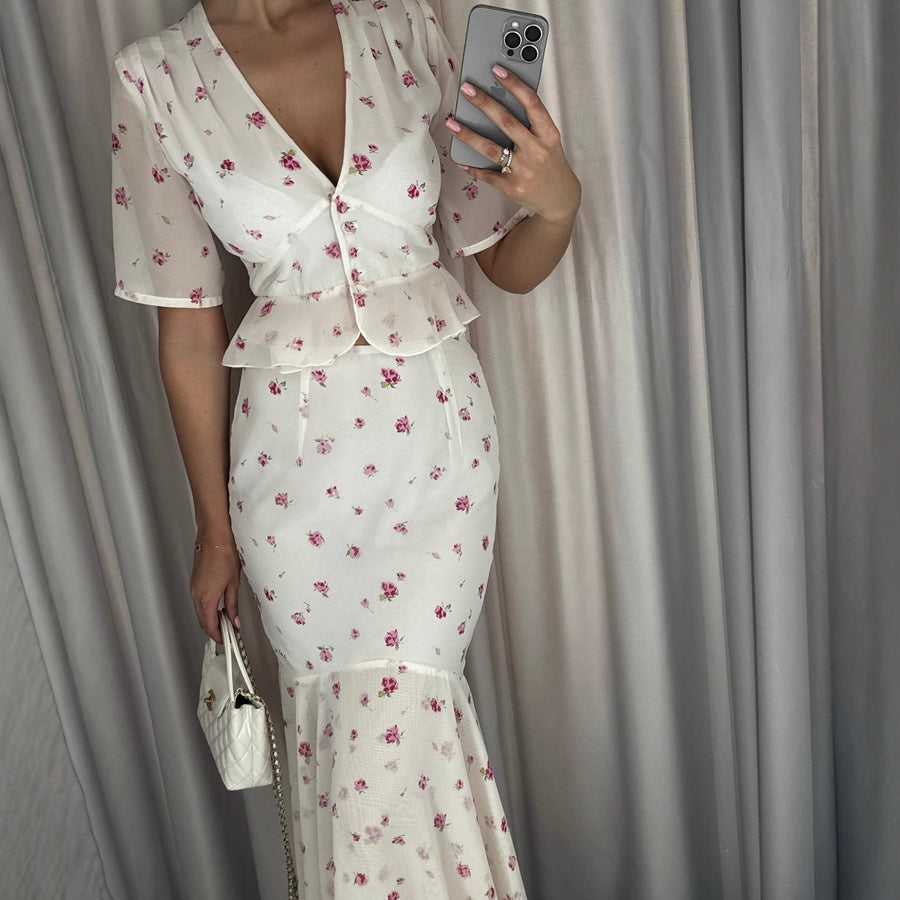 Cynthia | Women's Puff Sleeve Ruffle Elegant Maxi Dress