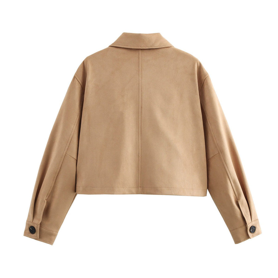 Cynthia | Women's Casual Leather Jacket in Khaki