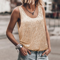Cyprienne | Women's Crew Neck Lightweight Top in Gold