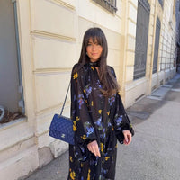 Cyrilla | Women's Stand Collar Floral Elegant Maxi Dress in Kleid