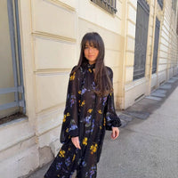 Cyrilla | Women's Stand Collar Floral Elegant Maxi Dress in Kleid