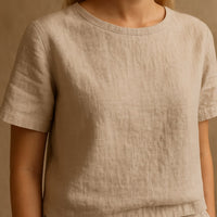 Dacia | Women's Short Sleeve Top Tapered Pants Two-Piece Set