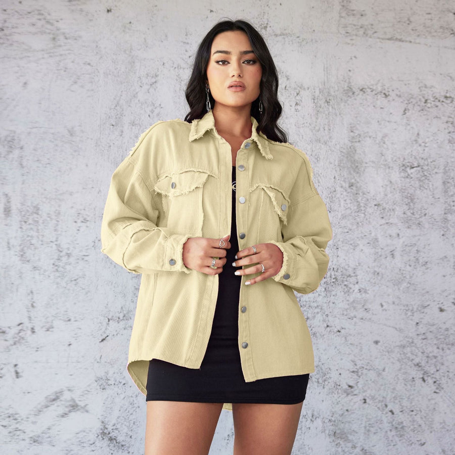 Dagmar | Women's Fringe Casual Blouse in Khaki