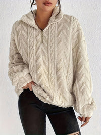 Dahlia | Women's Oversized Fleece Sweater in Apricot
