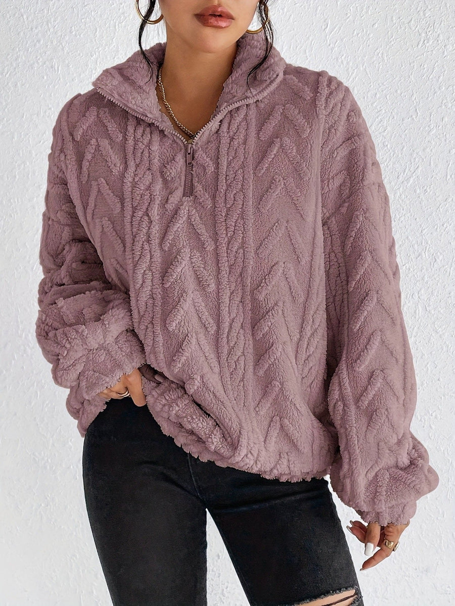 Dahlia | Women's Oversized Fleece Sweater in Light Purple