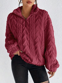 Dahlia | Women's Oversized Fleece Sweater in Weinfarb