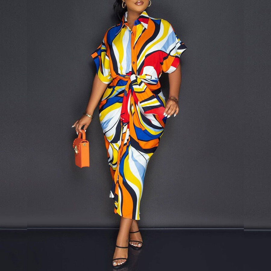 Dalia | Women's Waist Belt Belted Midi Dress