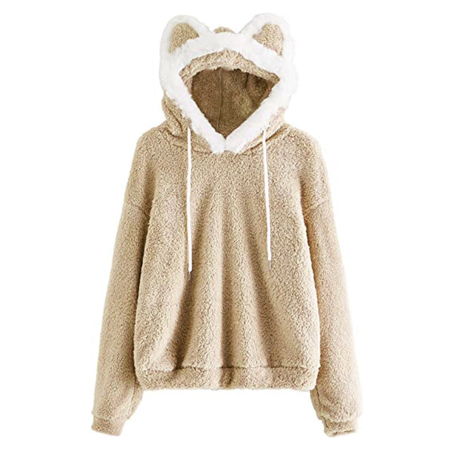Dalia | Women's Cozy Hooded Fleece Hoodie in Khaki