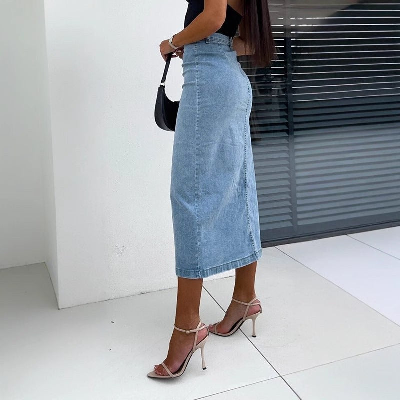 Damaris | Women's Button Detail Slit Skirt – Maxi Skirt