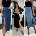Damaris | Women's Button Detail Slit Skirt – Maxi Skirt