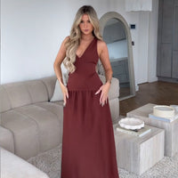 Damiana | Women's V-Neck Elegant Maxi Dress in Kleid