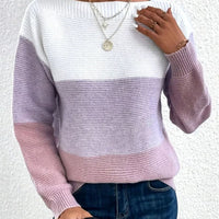 Dana | Women's Relaxed-Fit Color-Block Cashmere Turtleneck Sweater