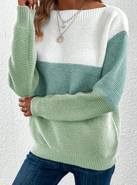 Dana | Women's Relaxed-Fit Color-Block Cashmere Turtleneck Sweater