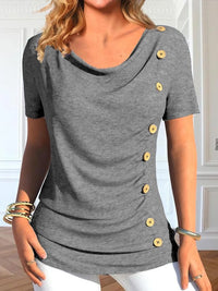 Danae | Women's Button Detail Elegant Top