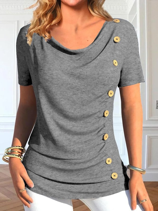 Danae | Women's Button Detail Elegant Top