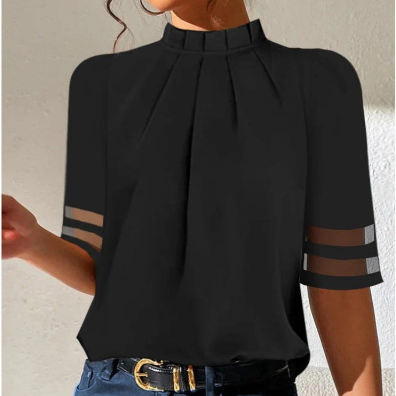 Danae | Women's Sheer Elegant Blouse in Black