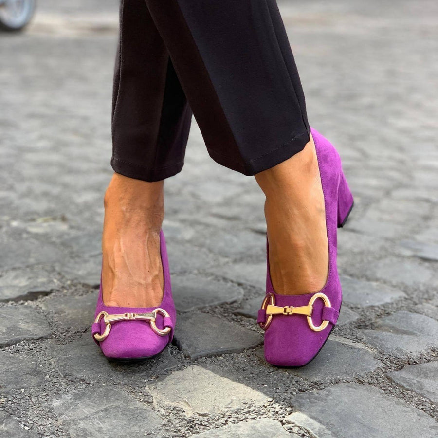 Danae | Women's Closed Toe Block Heels in Purple