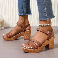 Darcy | Women's Braided Strap Block Heel Style Sandals