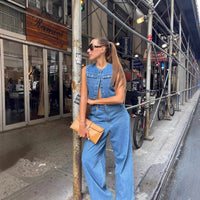 Darcy | Women's Pockets Vest in Blue
