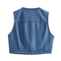 Darcy | Women's Pockets Vest in Blue