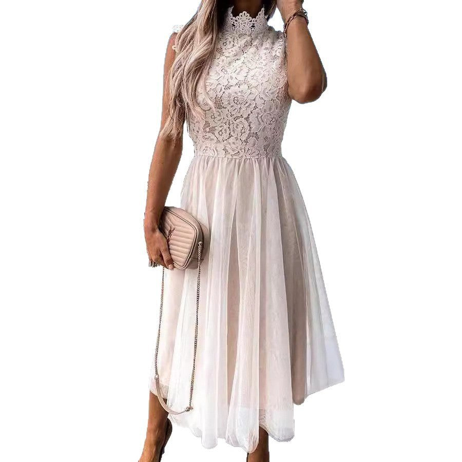 Darcy | Women's Sheer Lace Elegant Dress in White