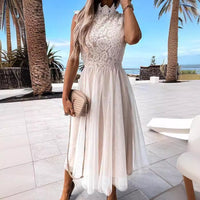 Darcy | Women's Sheer Lace Elegant Dress in White
