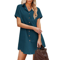 Daria | Women's Shirt Dress in Dark Blue