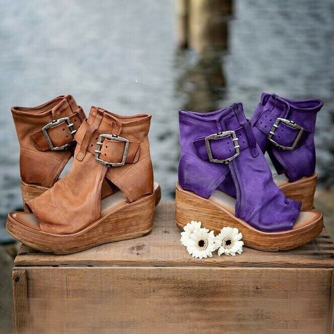 Davina | Women's Buckle Strap Wedge Style Sandals