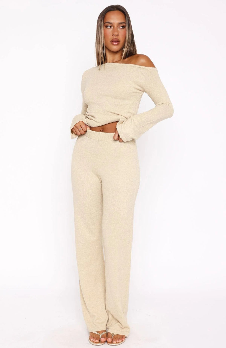 Davina | Women's Knit Elegant Top in Apricot