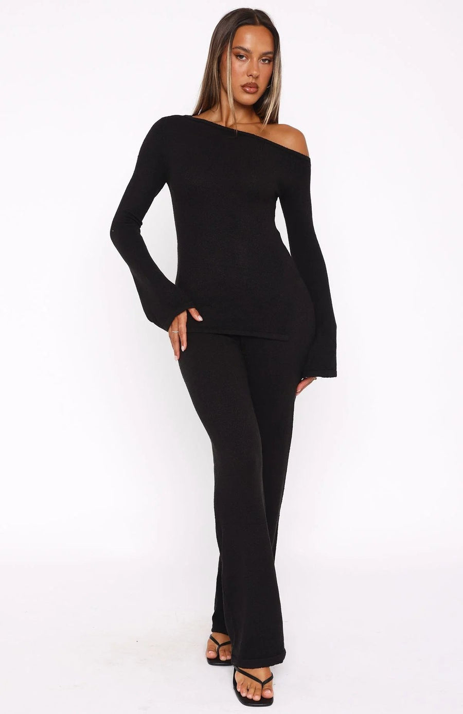 Davina | Women's Knit Elegant Top in Black