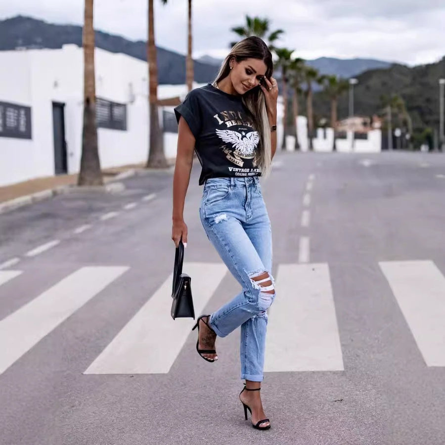 Delilah | Women's Jeans in Light Blue