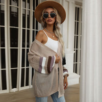 Delphina | Women's Knit Fashionable Cardigan in Khaki