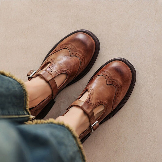 Demelza | Women's Closed Toe With Buckle Strap Mary Jane Shoes
