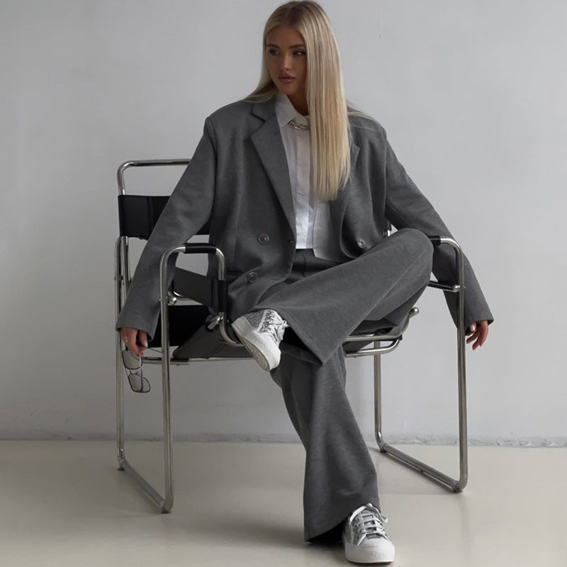 Denise | Women's Button-Front Wide Leg Elegant Suit – Flare Pants