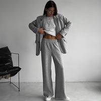 Denise | Women's Button-Front Wide Leg Elegant Suit – Flare Pants