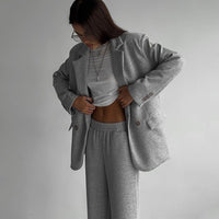 Denise | Women's Button-Front Wide Leg Elegant Suit – Flare Pants