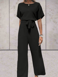Deodata | Women's Wide-Leg Summer Two-Piece Set in Black