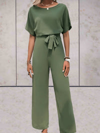 Deodata | Women's Wide-Leg Summer Two-Piece Set in Green