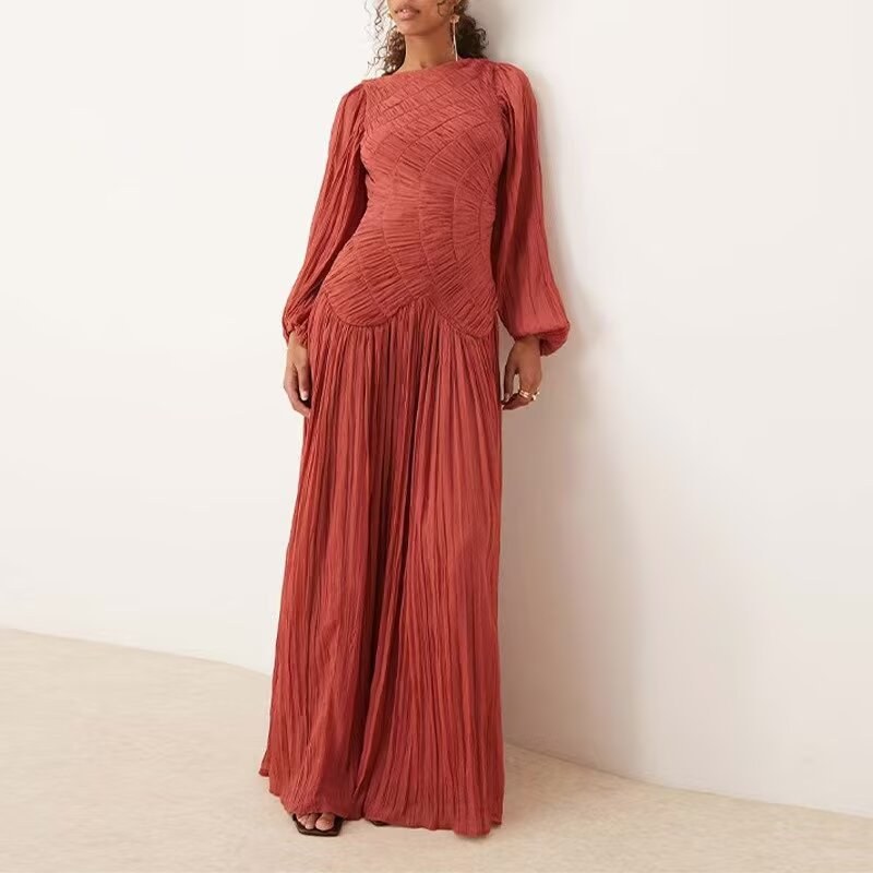 Despina | Women's Voluminous Ruched Elegant Maxi Dress