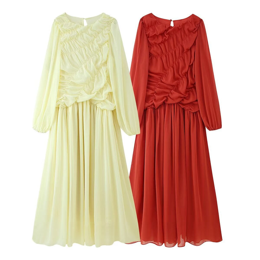 Despina | Women's Voluminous Ruched Elegant Maxi Dress
